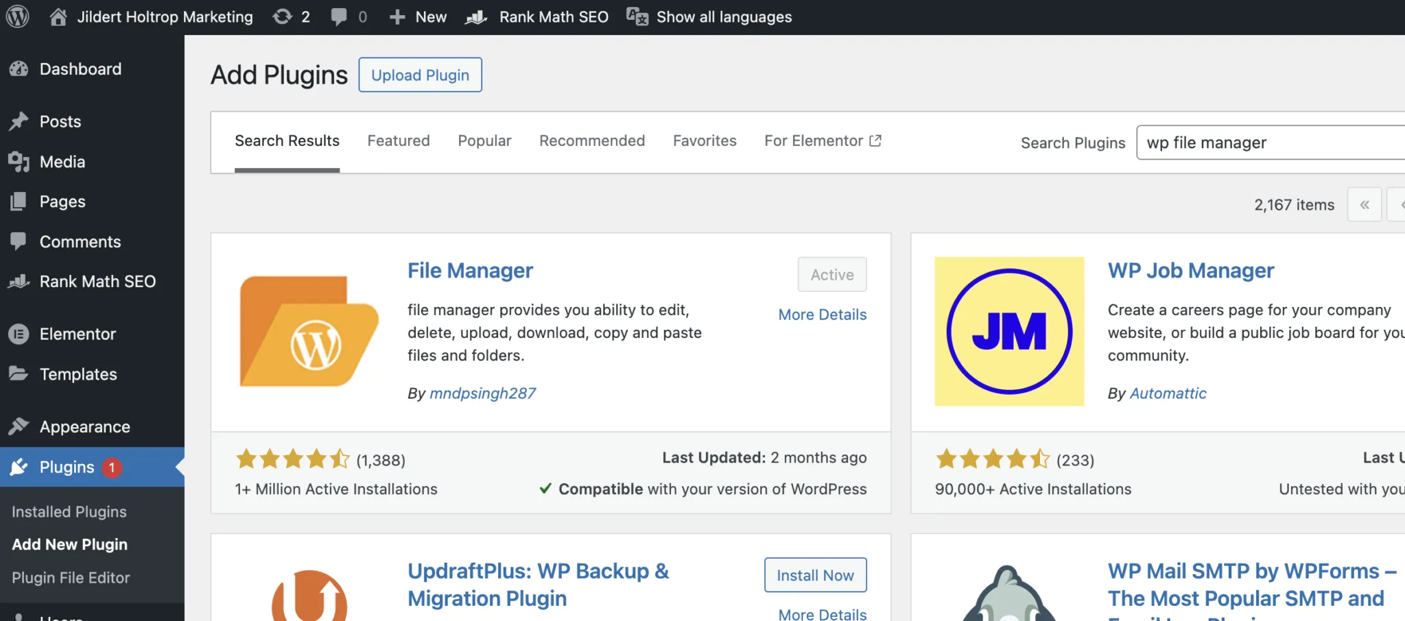 WordPress Plugins, file manager