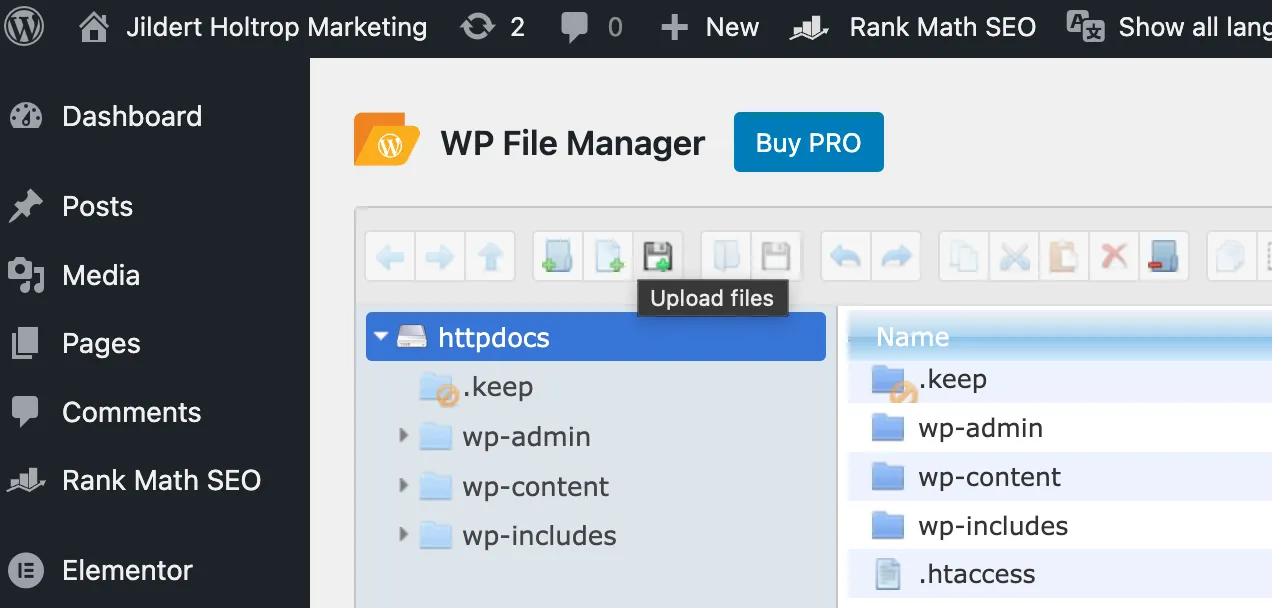 Upload Files WP File Manager